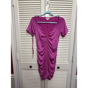 OPEN EDIT Ruched T-shirt Dress In Pink Rosebud SZ M